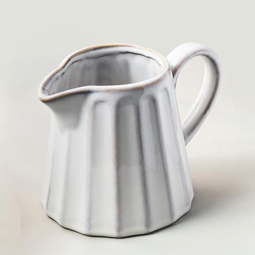 Ceramic Creamer Pitcher (17 Ounces / Cream White)