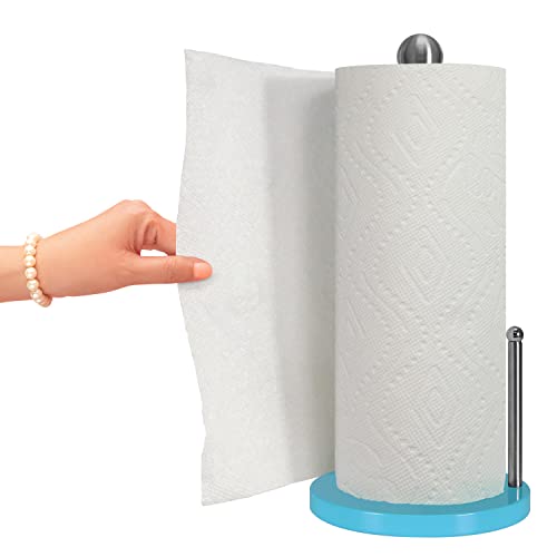 Paper Towel Holder Countertop with Weighted Base (Turquoise)