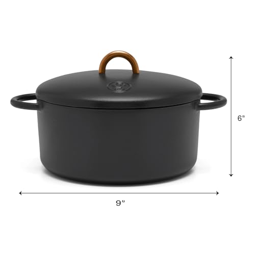 3.5 Quart Enameled Cast Iron Dutch Oven Pot w (Pepper)