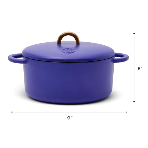 3.5 Quart Enameled Cast Iron Dutch Oven Pot w (Blueberry)