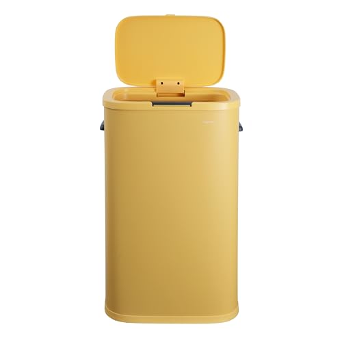 Tammi 14.5 Gal Slim Push Button Trash Can (Daffodil Yellow)