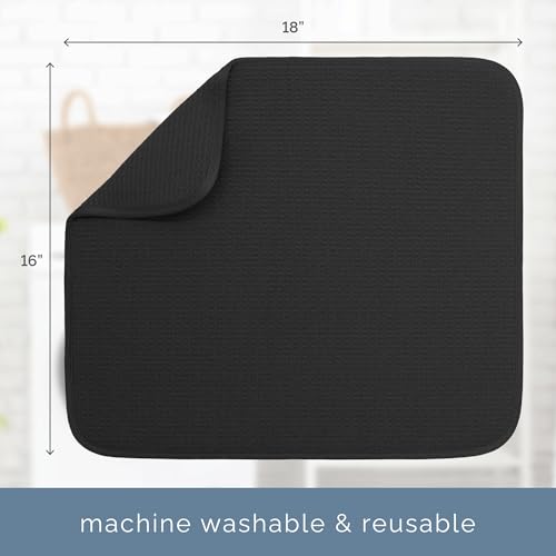 Dish Drying Mat (Black / 16" x 18")