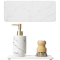 2PCS Water Absorbing Stone Drying Tray for Kitchen Counter & Bathroom Sink (2 Pack - Marble White / 9" x 3.5")