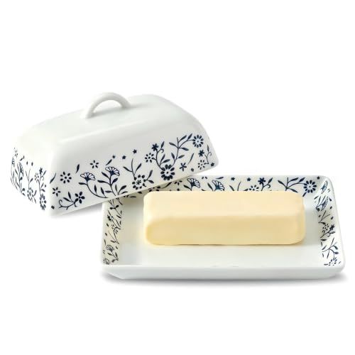 Butter Dish Blue and White (White3)