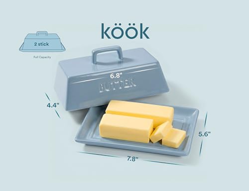 Ceramic Butter Dish with Lid (Casper Blue)