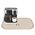 Silicone Coffee Maker Mat with Lip for Countertops (Khaki / 24'' x 16'')