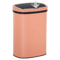 13 Gallon Stainless Steel Trash Can Automatic Trash Can Garbage Can Bathroom Garbage Can with Lid for Kitchen Living Room Office Bathroom (Pink)