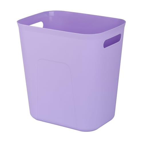 Plastic Small Bathroom Trash Can Wastebasket (Pruple / 3.5 Gallon)