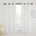 White Sheer Curtains 63 inch Length (42"W x 63"L (Pack of 2) / White)