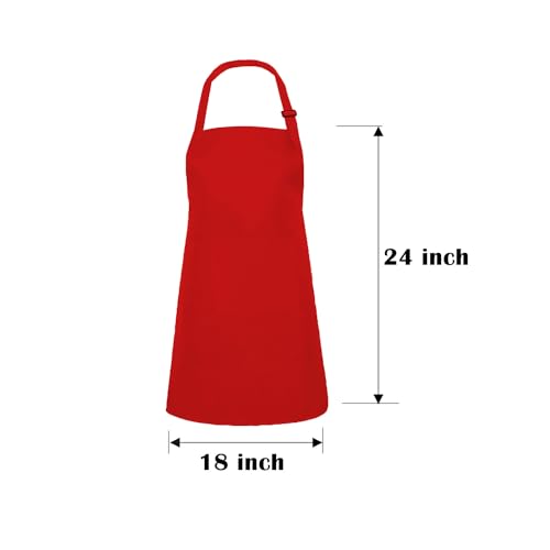 Kids Apron Chef Outfit Costume Toddler Girl Boy Aprons Cooking Baking Painting 5 (Apron / Red)