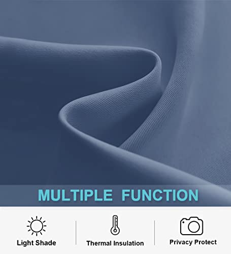 Large Blackout Curtains for Bedroom Living Room 84 inches Long (Stone Blue / 70"W x 84"L (Pack of 2))