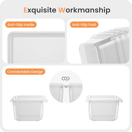 Military Grade】 Drawer Organizer for Vanity Bathroom Makeup Desk (Clear)