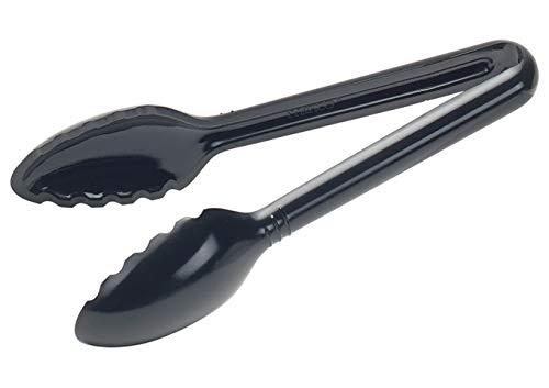 6" Black Curved Serving Tongs (6" / Curve / Black)