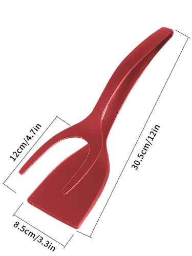 2Pcs Egg Flipper Spatula (Red)