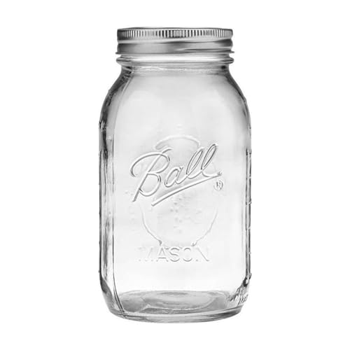 Regular Mouth Glass Mason Jars with Lids and Bands (Quart / 32 Ounce (Pack of 3))