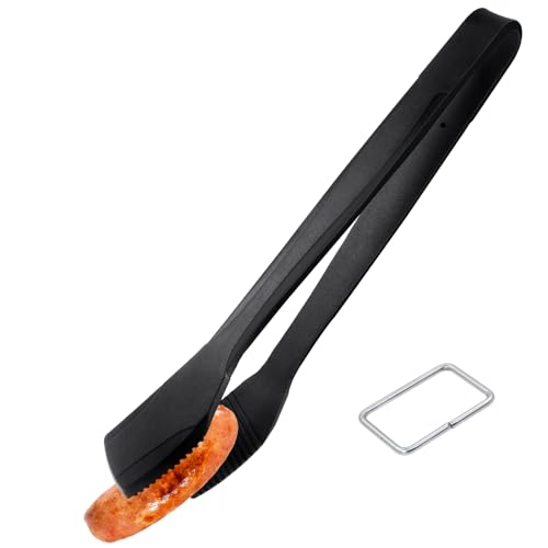 Silicone BBQ Tongs (1 Pack Black (Small))