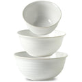 Mixing Bowls Ceramic Serving Dishes for Cooking (Clay-Infused White / 40+65+84 Ounce)