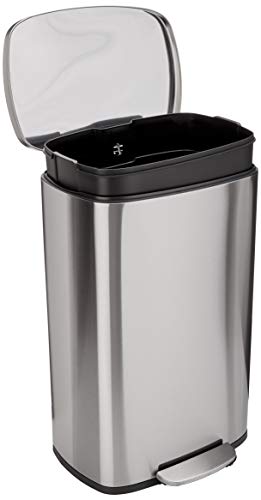 LARGE Trash Can (Satin Nickel / Big, 50L/13.2 Gal)