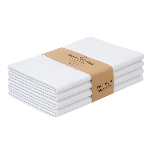 Kitchen Towels Cotton Dish Towels 27”x27” (27" x 27" (Set of 4) / 006 White)