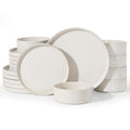 Nebula 18 Piece Dinnerware Set (Matte Beige White / Service for 6 (Standard Dinner Set))