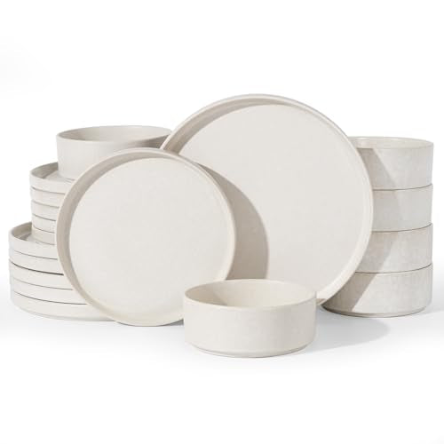 Nebula 18 Piece Dinnerware Set (Matte Beige White / Service for 6 (Standard Dinner Set))