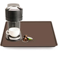 Silicone Coffee Maker Mat with Lip for Countertops (Brown / 19.7'' x 15'')