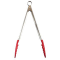 12 Inch Silicone Locking Tongs (Red / 12-Inch)