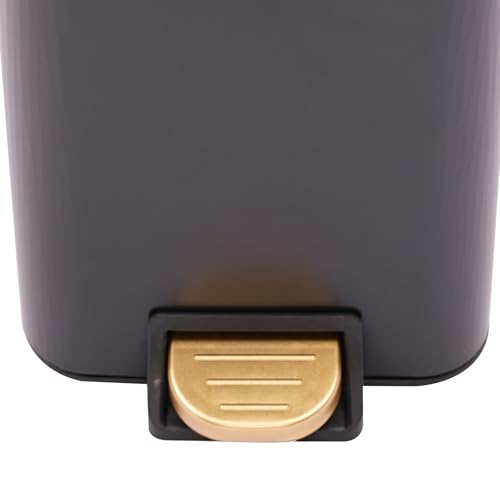 Bathroom Trash Can with Lid (Black)