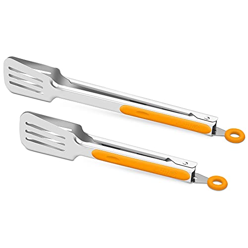 Kitchen & Grill Tongs Set of 2 (Orange)