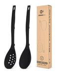 Pack of 2 Silicone Cooking Spoons (Black)