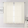 Cream Sheer Curtains 63 Inch Length 2 Panels (Cream / 59"W x 63"L (Pack of 2))