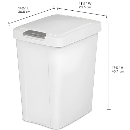 7.5 Gallon White Wastebasket with Touch