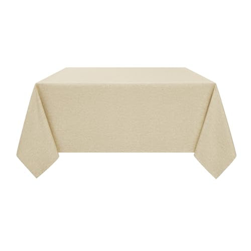 Faux Linen Square Tablecloth for Dining Room (Beige / 52" x 52" (Square))