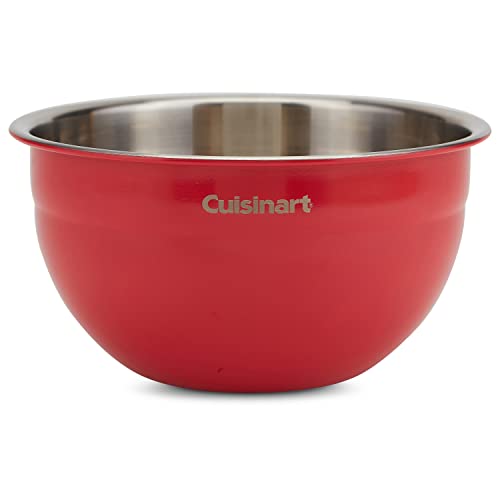 CTG-00-SMB Stainless Steel Mixing Bowls with Lids, Set of 3, Red (Red / 3-Piece Nesting Bowl Set)