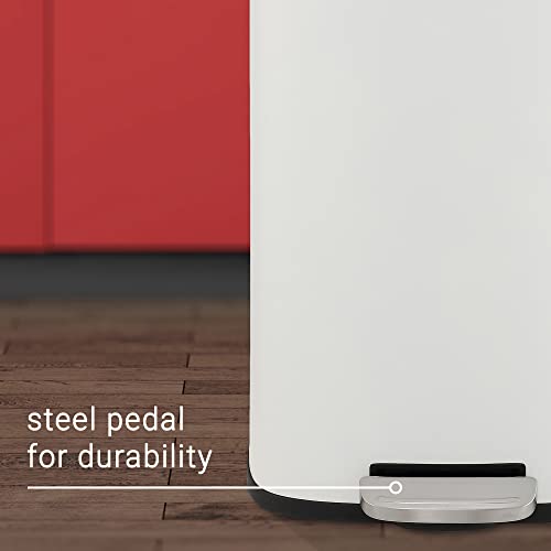 Curtis 8 Gal Step Trash Can Soft Close 25" (White)