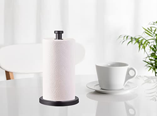 Black Standing Paper Towel Holder for Kitchen& Bathroom Countertop (Black)