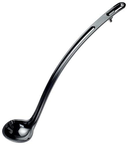 1 oz Red One Piece Dual Spout Plastic Ladle (1 Ounce / Curve / Black)
