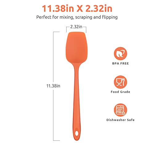 Silicone Spoon Spatula (Orange / 11.38in (spoon spatula))
