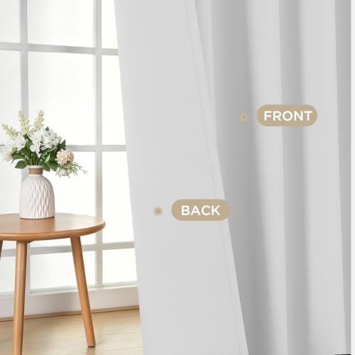 Blackout Curtains 95 Inches Long 2 Panels Set (Greyish White / 37"W x 95"L (Pack of 2))