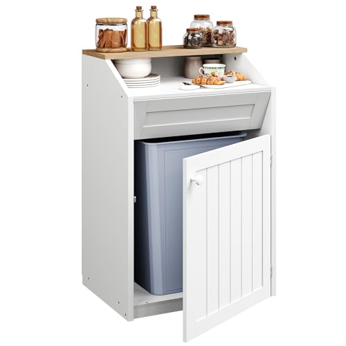 Trash Cabinet (White / 1 x 13 Gallon)