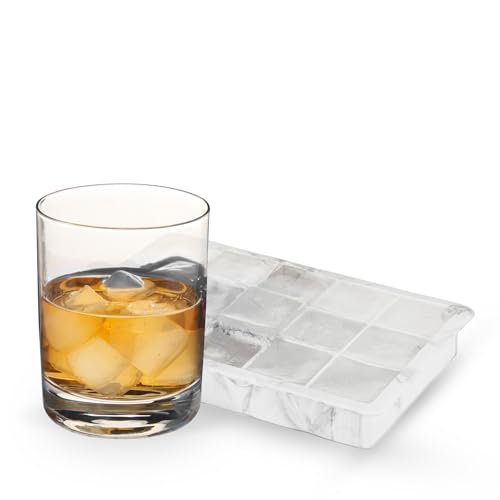 Ice Cube Tray with Lid (White Marble / 1.25-inch Cubes)