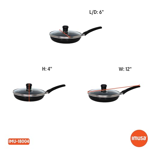6.3 Inch Aluminum Ceramic Egg Pan with Glass Lid (Black)