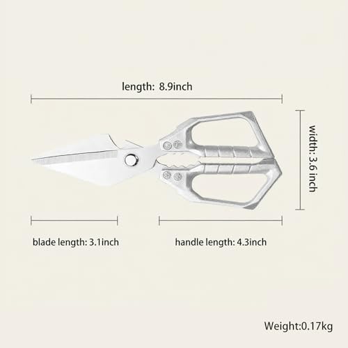 Heavy Duty Stainless Steel All Purpose Kitchen Scissors Silver (Silver)