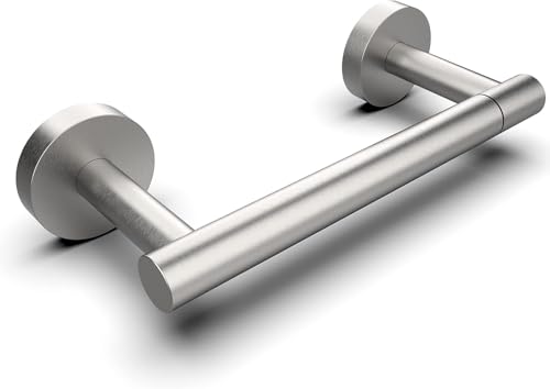 Bathroom Toilet Paper Holder Wall Mount SUS304 Stainless Steel Double Post Pivoting Toilet Paper Roll Holder Wall Mounted for Bathroom RV Commercial Toilet Tissue Dispensers (Brushed Nickel)