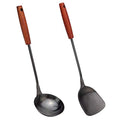 Spatula & Ladle Wok Tool Set (Black-2 Pieces Set)