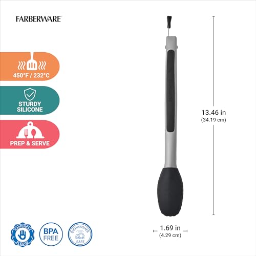 Pro Silicone Head Locking Kitchen Tongs 12 Inch