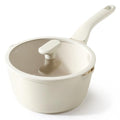 Ceramic Nonstick Saucepan with Lid (3 Quarts / Coconut White)