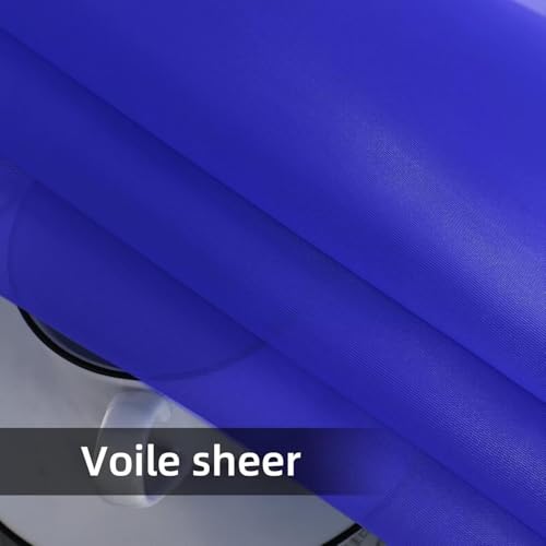 Solid Sheer Rod Pocket Curtain Voile Draperies 2 Panels White Beige Black Ivory Coffee 26 Inch Width 30 Inch Long 1 Pair for Kitchen Bedroom Children Living Room Yard (Blue Sapphire / 26"W x 30"L (Pack of 2))