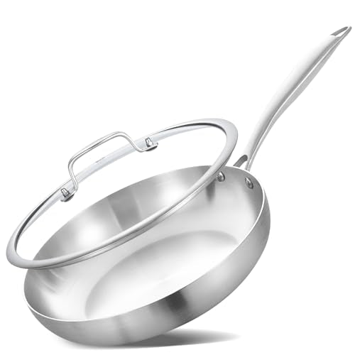 8'' Tri Ply Stainless Steel Pan with Lid