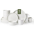 Nebula 16 Piece Stoneware Dinnerware Set with Mugs (White / Service for 4 (Include Mugs))